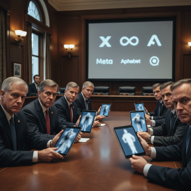 Illustration of Les sénateurs américains exigent des réponses de X, Meta, Alphabet, et autres sur les deepfakes sexualisés