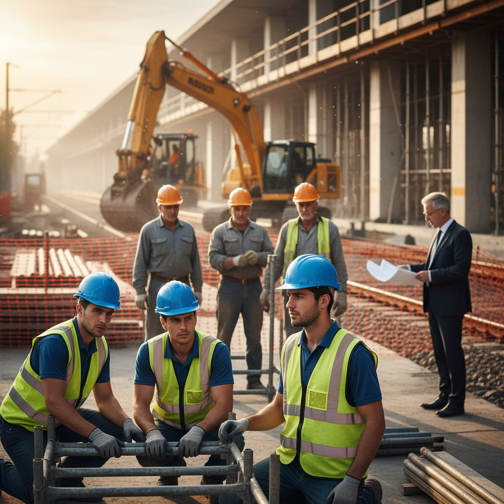 Illustration of « Les nouveaux portent des casques bleus, les autres des casques orange »: alors que ce sont les jeunes qui sont très souvent victimes du fléau, le ministre du Travail veut s'inspirer des pratiques de la SNCF pour réduire le nombre de morts au travail