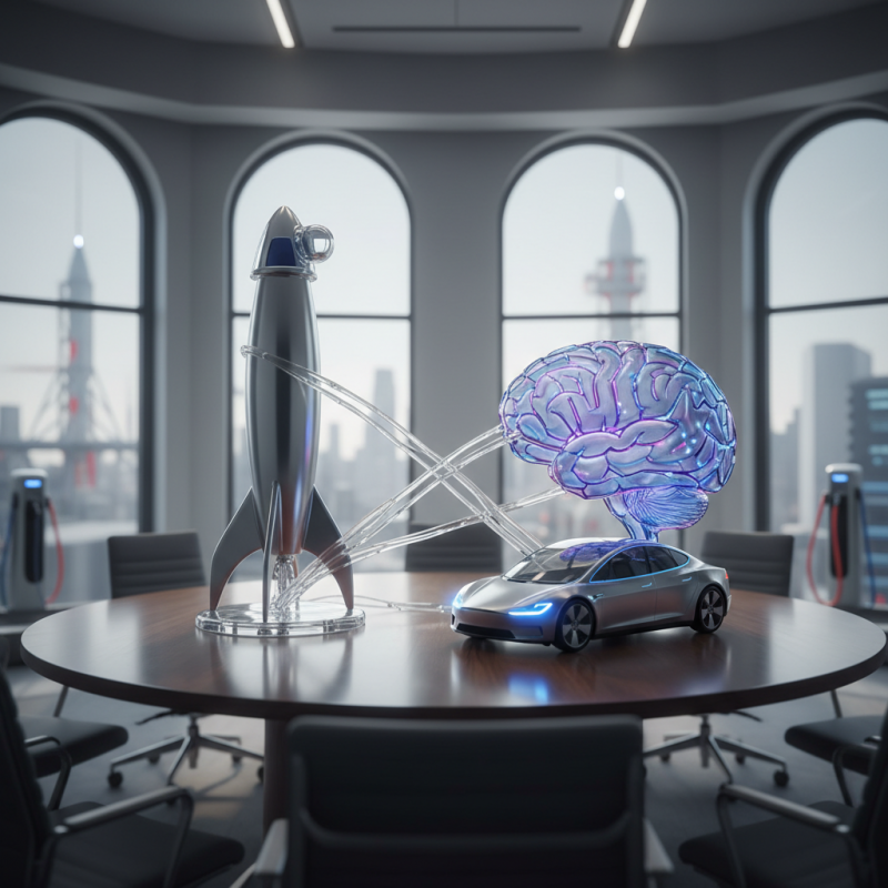 Illustration of SpaceX, Tesla et xAI d’Elon Musk en pourparlers de fusion, selon des reports