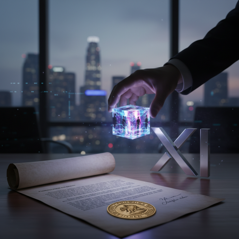 Illustration of Le procureur général de Californie envoie une mise en demeure à xAI de Musk pour deepfakes sexuels