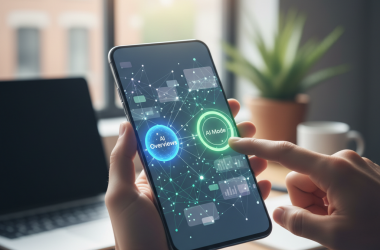 Illustration of Google permet désormais aux utilisateurs de passer des Aperçus IA aux conversations dans le Mode IA