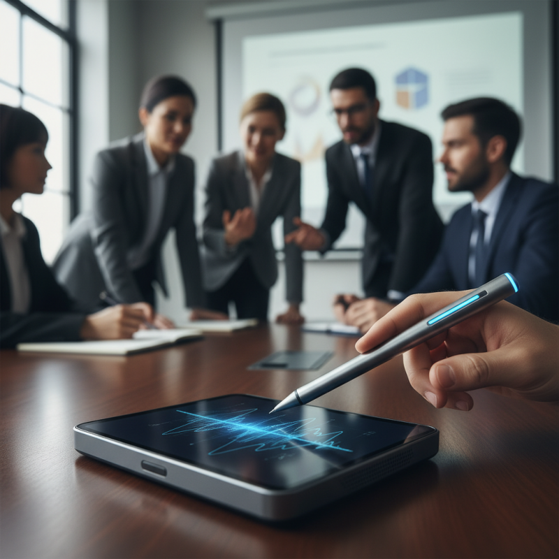 Illustration of Lancement par Plaud d’un nouveau stylo AI et d’un preneur de notes de réunions de bureau