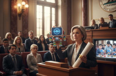 Illustration of Un législateur californien propose une interdiction de quatre ans des jouets avec chatbots IA pour enfants