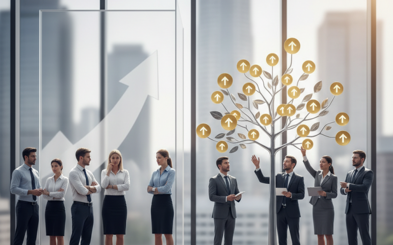 Illustration of Les hausses de salaires pour tout le monde, c’est fini : en 2026, les entreprises privilégient les augmentations individuelles au mérite