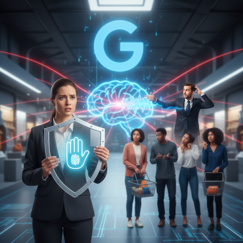 Illustration of Un watchdog des consommateurs lance un avertissement sur le protocole d’achat IA de Google — Google dit qu’elle a tort