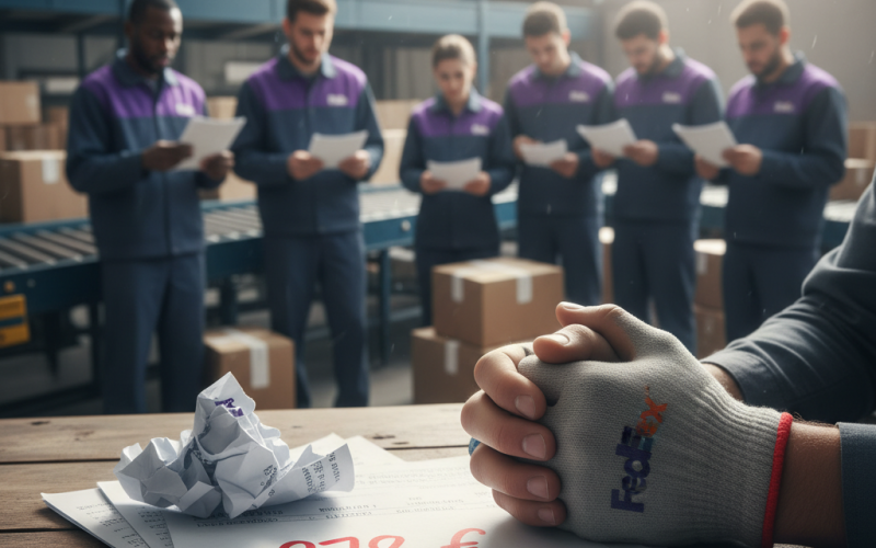 Illustration of "Mon salaire a diminué de 878 euros": les syndicats de FedEx alertent sur des "centaines et des centaines" de salariés français victimes d'erreurs sur leur fiche de paie