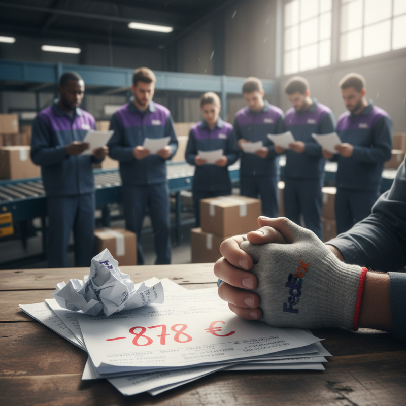 Illustration of "Mon salaire a diminué de 878 euros": les syndicats de FedEx alertent sur des "centaines et des centaines" de salariés français victimes d'erreurs sur leur fiche de paie