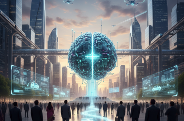 Illustration of L'Inde vise à attirer plus de 200 milliards de dollars d'investissements dans l'infrastructure en intelligence artificielle d'ici 2028