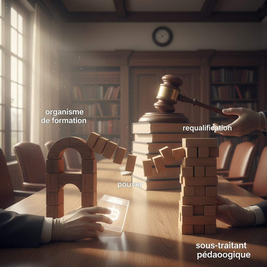 Illustration of Sous-traitance pédagogique : jusqu’où peut aller le pouvoir de l’organisme de formation sans craindre la requalification ? - Centre Inffo