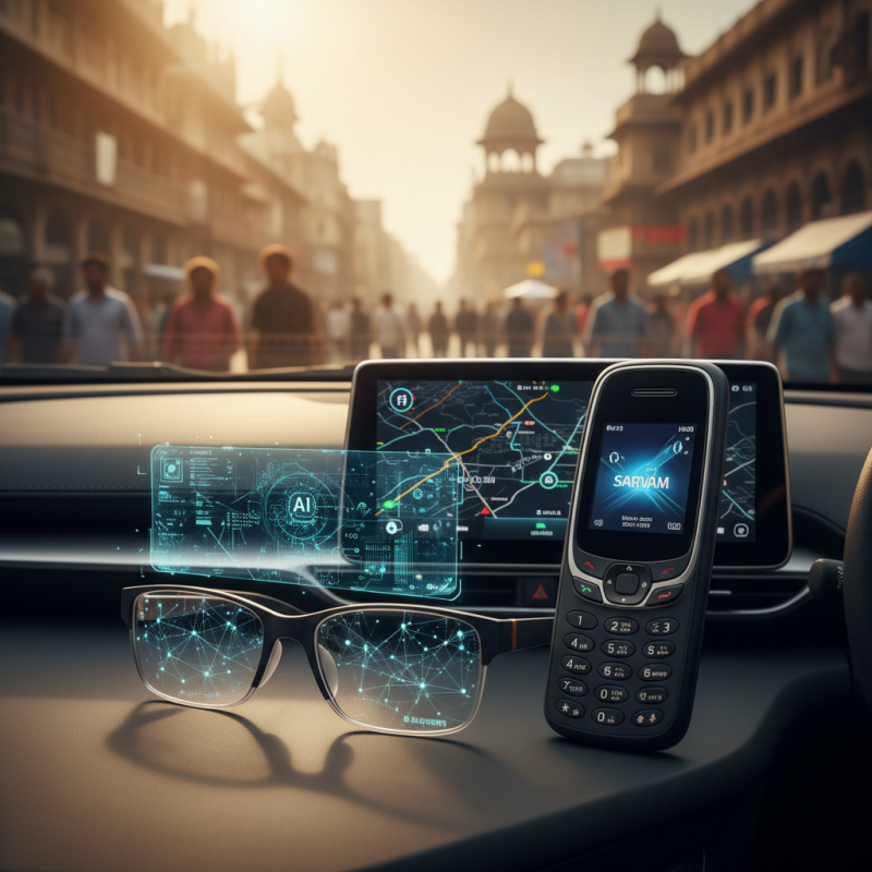 Illustration of La société indienne Sarvam souhaite déployer ses modèles d'IA sur les téléphones à fonctionnalités, voitures et lunettes connectées