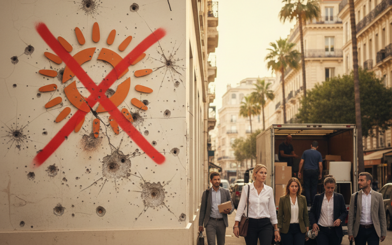 Illustration of Après des impacts de balles retrouvés sur la façade, Orange va définitivement déplacer la plupart de ses salariés de son site de Marseille
