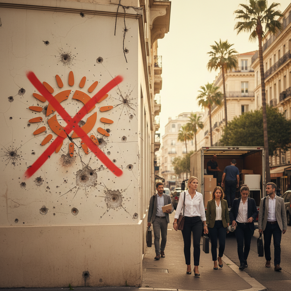 Illustration of Après des impacts de balles retrouvés sur la façade, Orange va définitivement déplacer la plupart de ses salariés de son site de Marseille