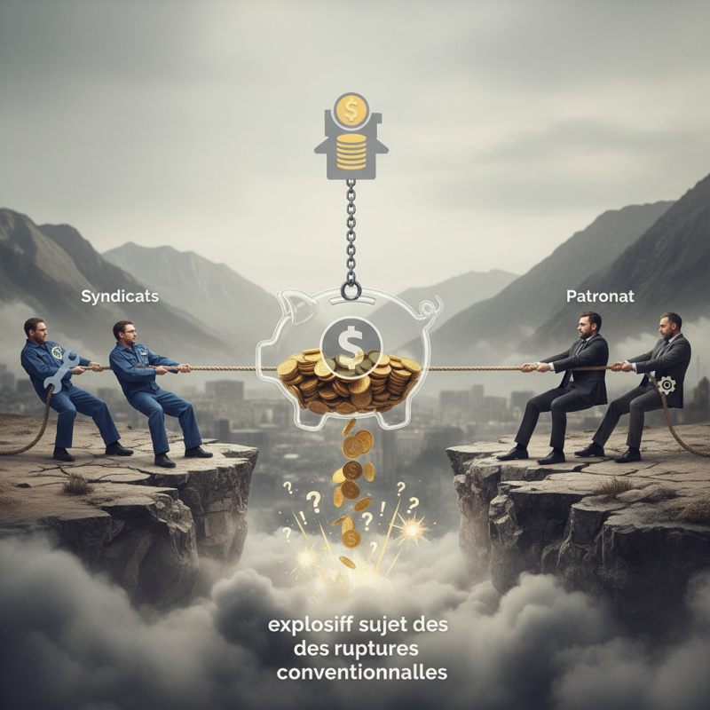 Illustration of Syndicats et patronat s'attaquent à l'explosif sujet des ruptures conventionnelles et vont tenter d'en réduire le coût pour l'assurance chômage