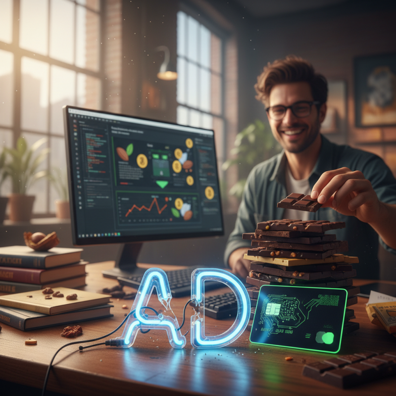 Illustration of Pourquoi les créateurs abandonnent les revenus publicitaires au profit de barres chocolatées et d'acquisitions fintech