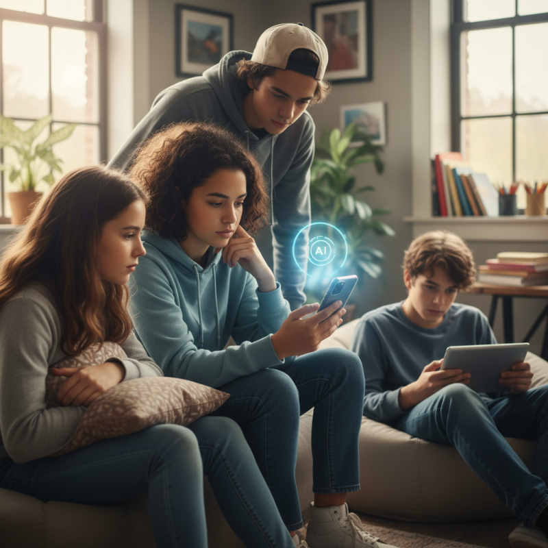 Illustration of Environ 12 % des adolescents américains se tournent vers l'IA pour un soutien émotionnel ou des conseils