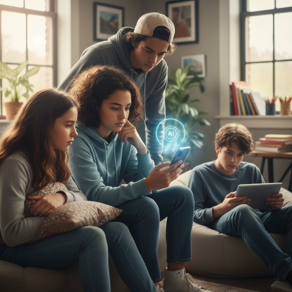 Illustration of Environ 12 % des adolescents américains se tournent vers l'IA pour un soutien émotionnel ou des conseils