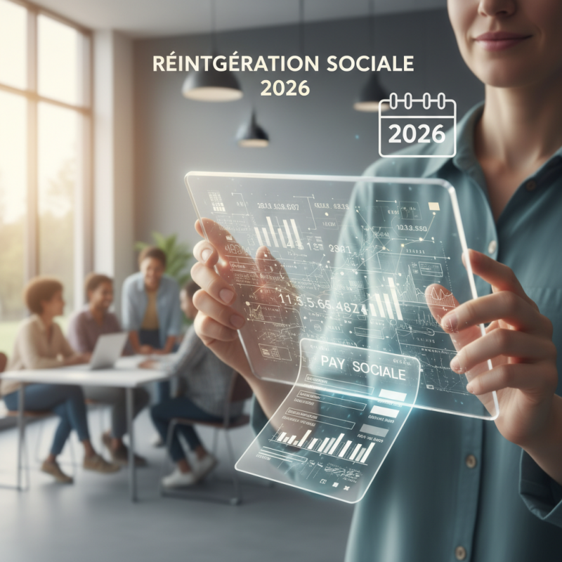 Illustration of Réintégration sociale 2026 : fiche de paie, calcul et exemple
