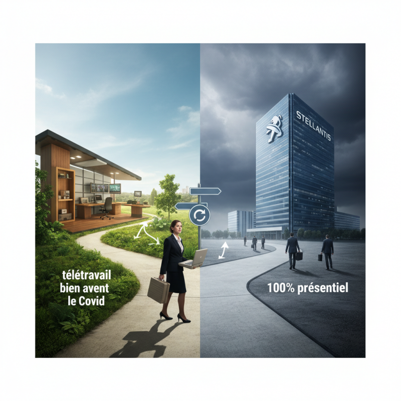 Illustration of Elle avait été pionnière du télétravail bien avant le Covid: Stellantis fait un virage à 180 degrés et veut maintenant revenir au 100% présentiel