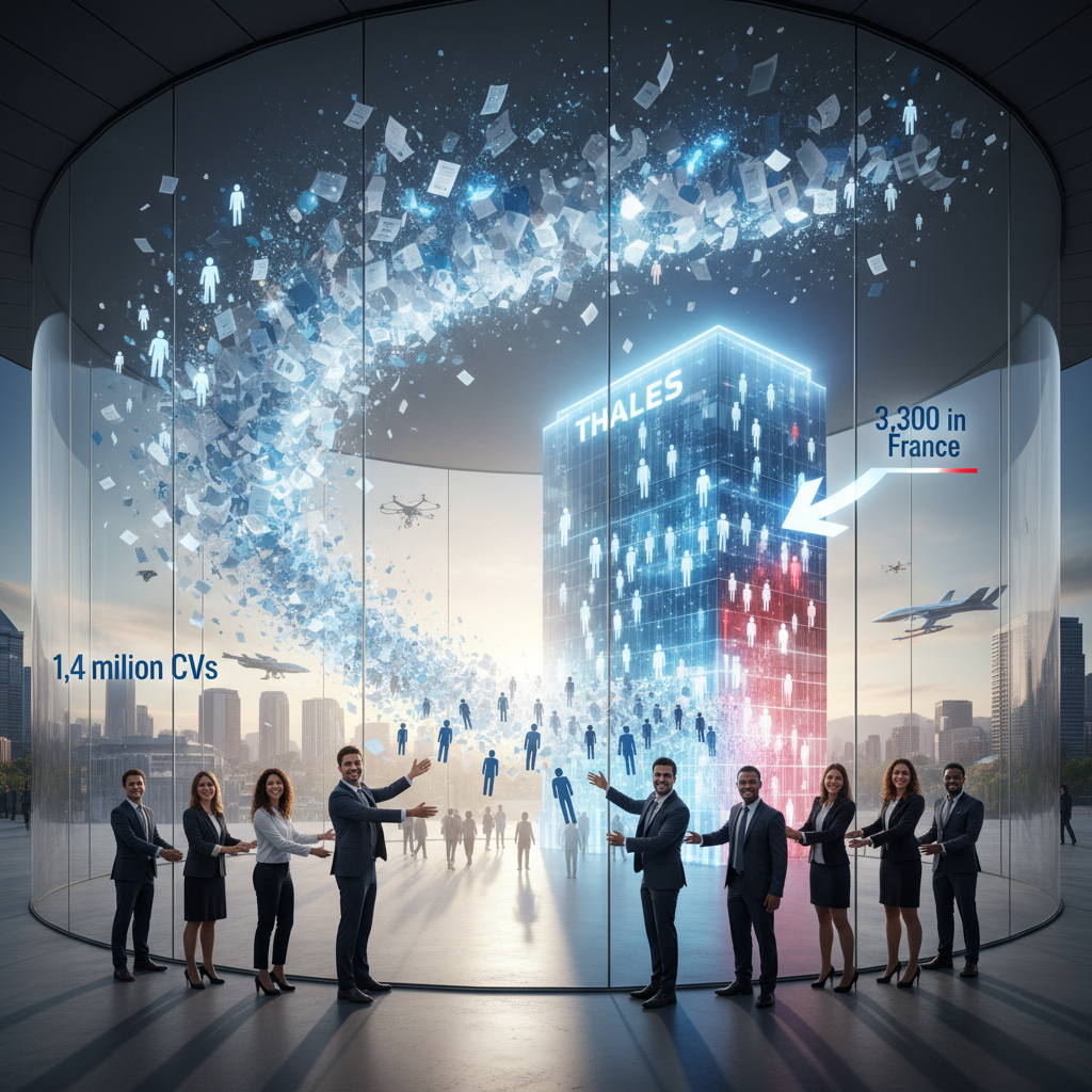 Illustration of L'entreprise a reçu 1,4 million de CV l'année dernière : porté par la ruée vers la défense, Thales va embaucher 9 000 personnes dont 3 300 en France