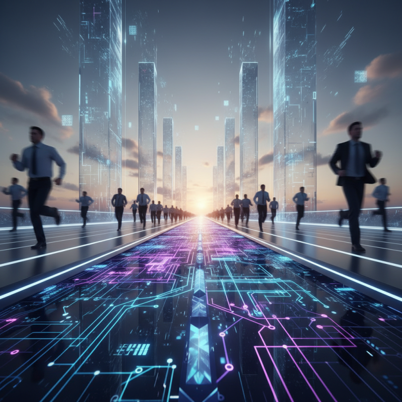 Illustration of La course à l'appropriation de l'IA d'entreprise est lancée. Glean construit la couche en dessous de l'interface.