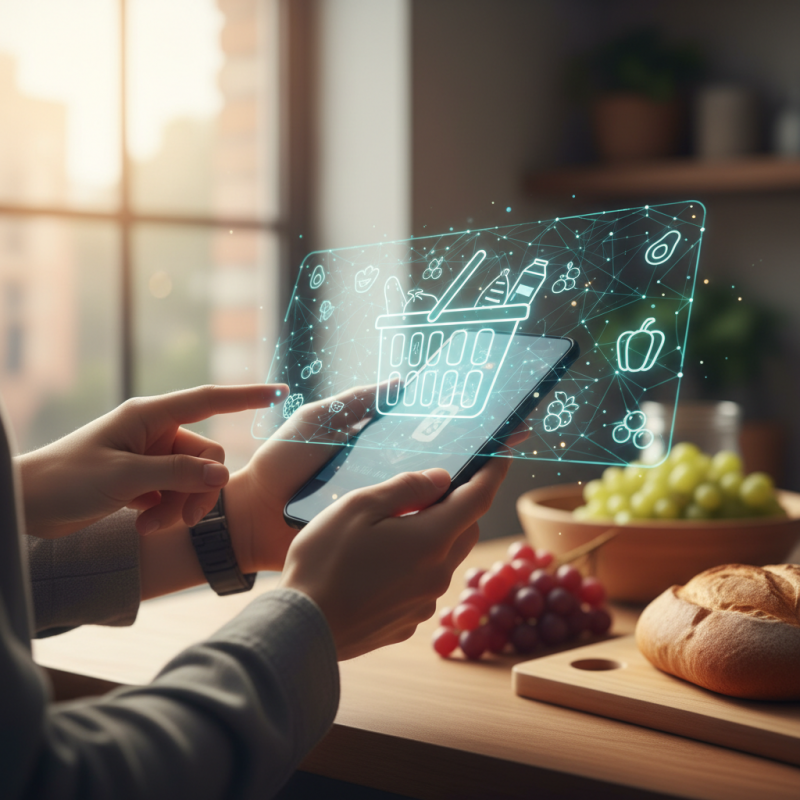 Illustration of Uber Eats lance un assistant AI pour faciliter la création du panier d'épicerie