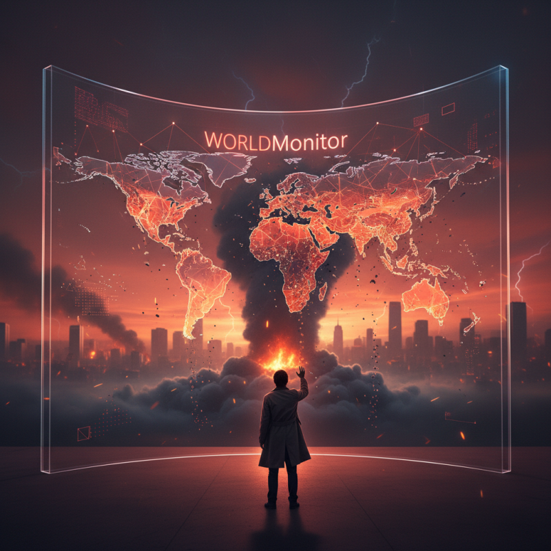 Illustration of WorldMonitor - Un tableau de bord pour voir le monde partir en cacahuètes en temps réel - Korben