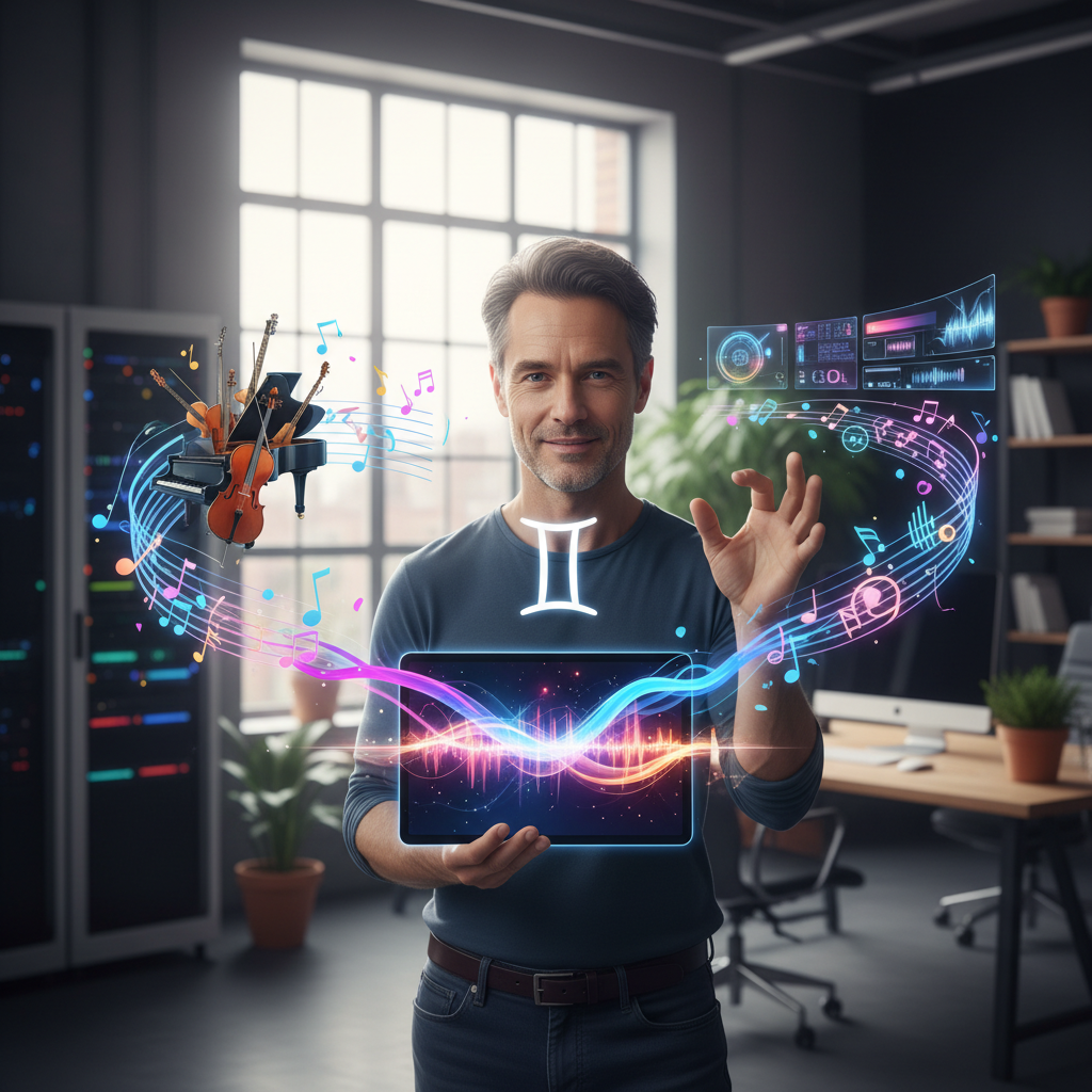 Illustration of Google ajoute la génération musicale à l'application Gemini