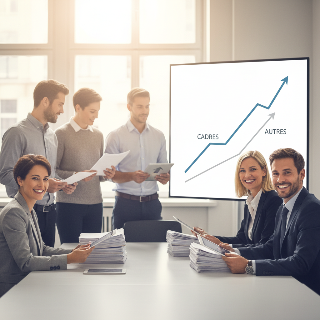 Illustration of Les salaires de base du privé ont très légèrement augmenté au quatrième trimestre, les cadres mieux lotis