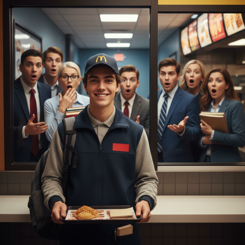 Illustration of "La surprise est quasi générale" pour le personnel éducatif : un lycéen sur 4 a un job en parallèle de ses cours (souvent de plus de 10 heures par semaine) et il en est souvent très fier