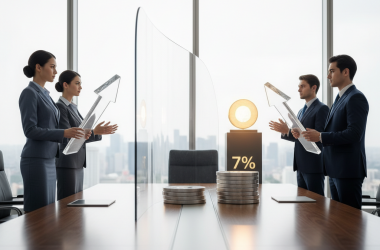 Illustration of Elles ne demandent pas moins d'augmentation mais elles l'obtiennent moins souvent : chez les cadres, les femmes gagnent 7% de moins que les hommes (et ça n'évolue pas)