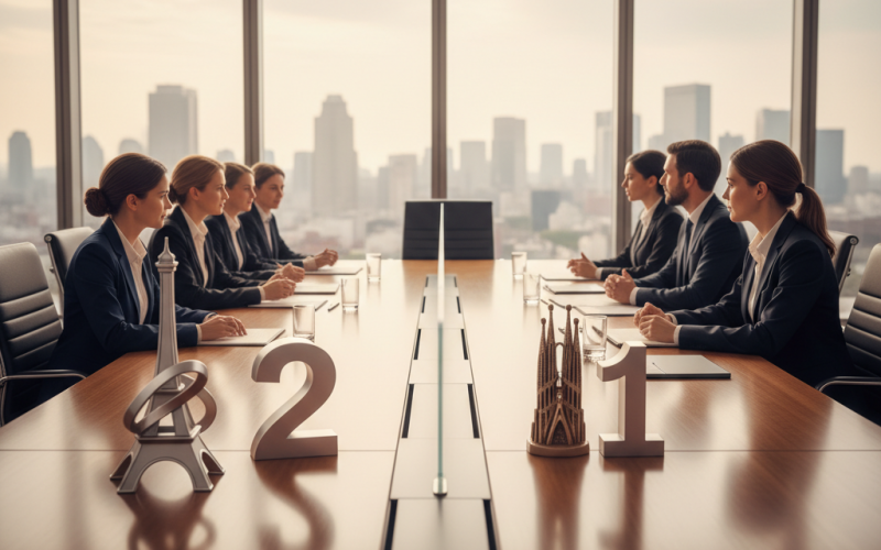 Illustration of Elle affiche la meilleure parité dans les conseils d'administration : la France reste 2ème au monde derrière l'Espagne sur l'égalité femmes-hommes dans les grandes entreprises