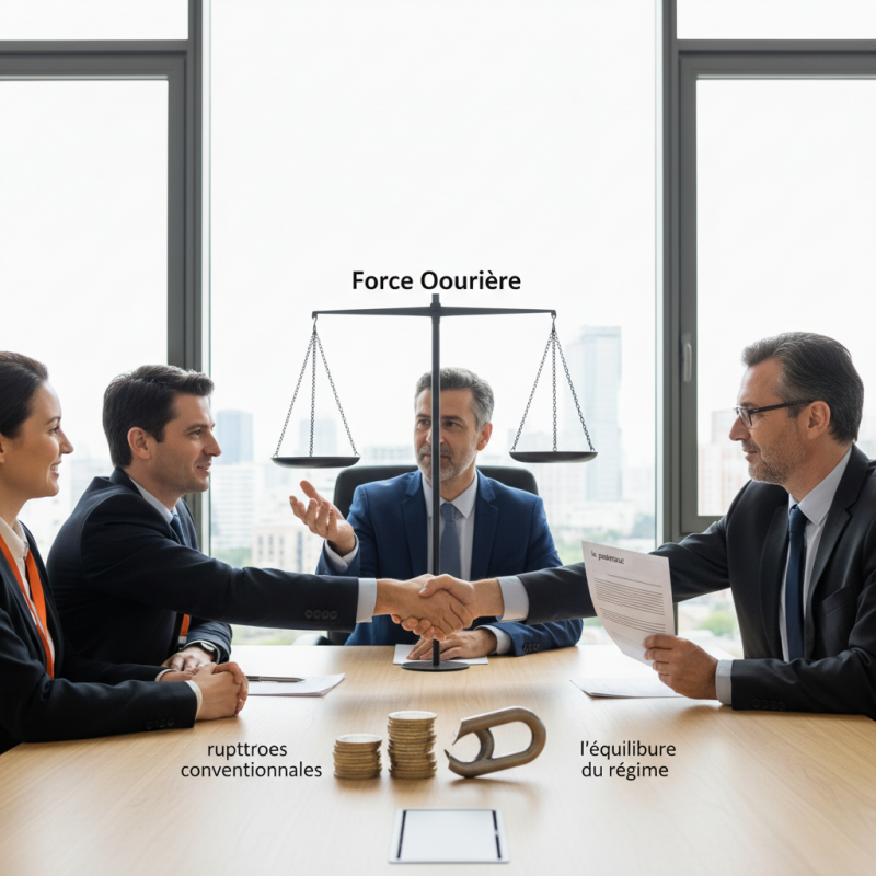 Illustration of Force Ouvrière ne veut pas "remettre en cause l'équilibre du régime" de l'assurance chômage et signe l'accord pour faire des économies sur les ruptures conventionnelles aux côtés de la CFDT et du patronat