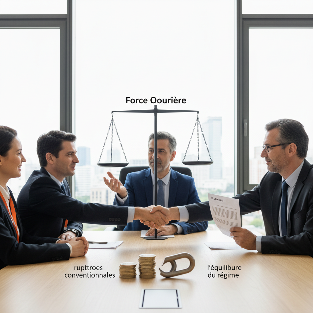 Illustration of Force Ouvrière ne veut pas "remettre en cause l'équilibre du régime" de l'assurance chômage et signe l'accord pour faire des économies sur les ruptures conventionnelles aux côtés de la CFDT et du patronat