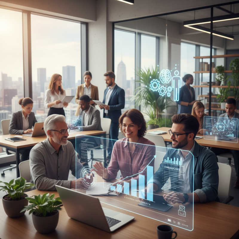 Illustration of Contre toute attente, les entreprises qui utilisent le plus l'IA non seulement ne licencient pas plus mais embauchent même davantage, constate la BCE dans une étude