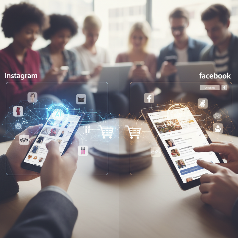 Illustration of Meta utilise l'IA pour faciliter le shopping sur Instagram et Facebook