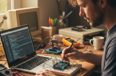 Illustration of Un développeur fait tourner du code Arduino sur une puce de 1980 - Korben