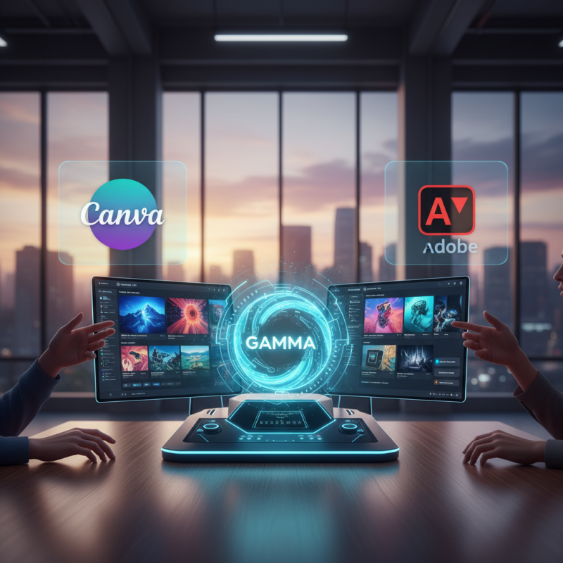 Illustration of Gamma ajoute des outils de génération d'images par IA dans le but de concurrencer Canva et Adobe