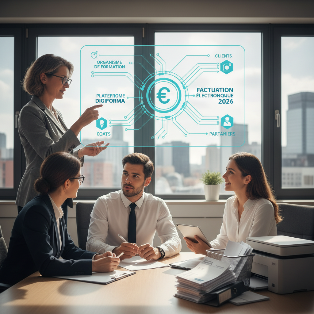Illustration of Que va changer la facture électronique pour votre organisme de formation en 2026 - Digiforma