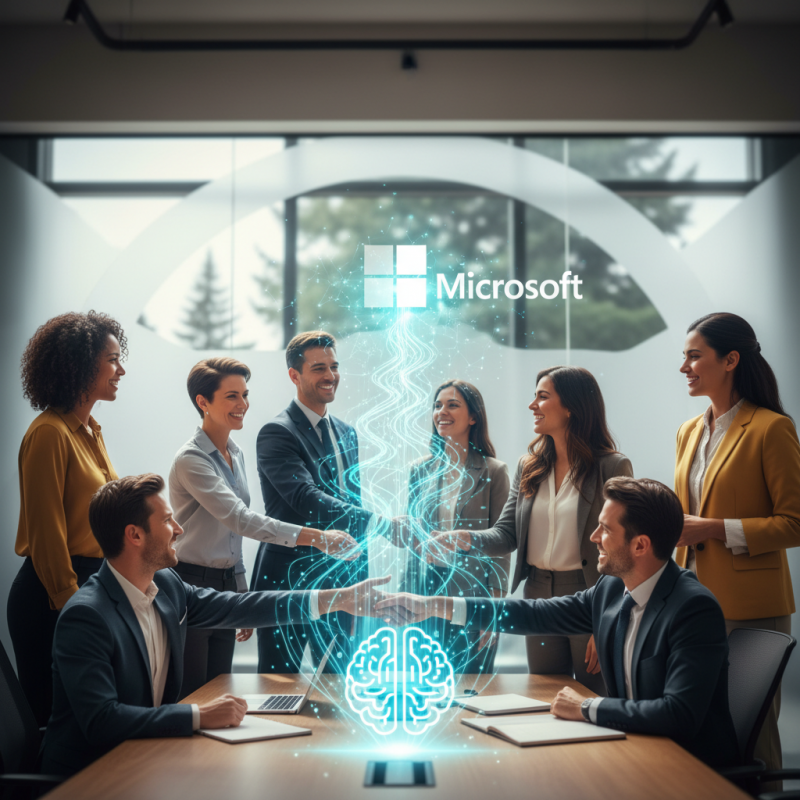 Illustration of Microsoft embauche l'équipe de la plateforme de collaboration IA soutenue par Sequoia, Cove
