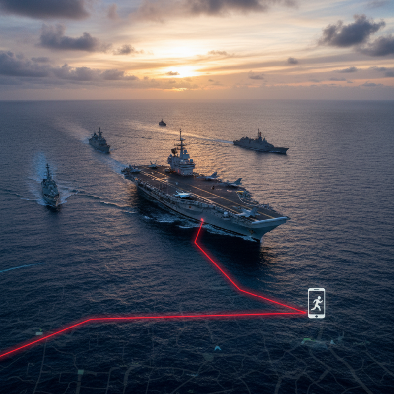 Illustration of Strava trahit la position du porte-avions Charles-de-Gaulle en pleine mission - Korben