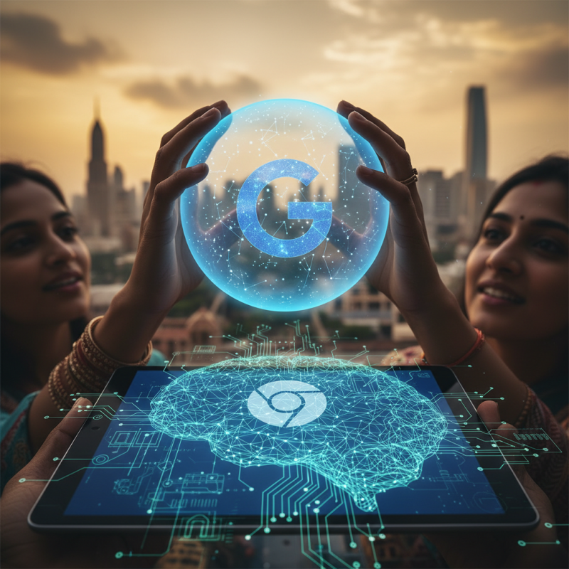 Illustration of Google étend Gemini dans Chrome à l'Inde