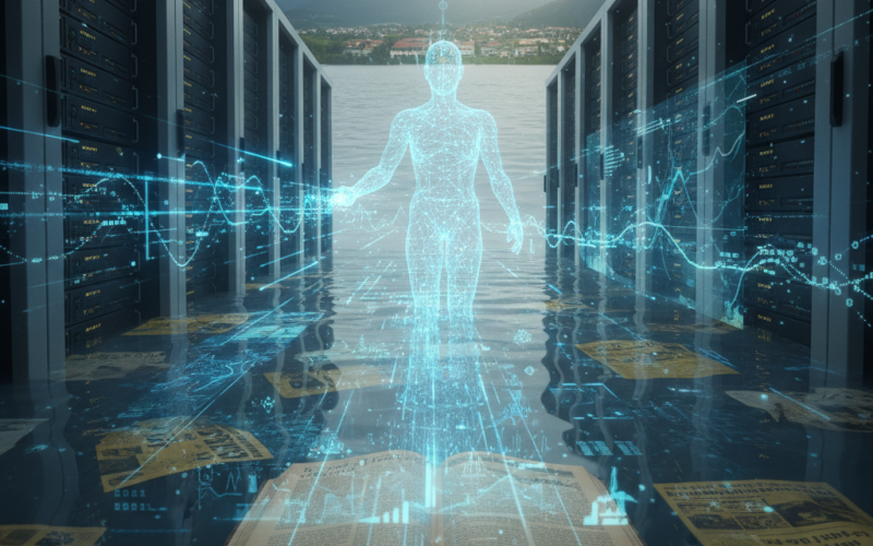 Illustration of Google utilise d'anciens rapports d'actualités et l'IA pour prévoir les inondations éclair