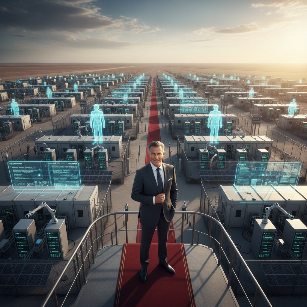 Illustration of Le propriétaire d'une installation de détention de l'ICE voit une grande opportunité dans les camps pour l'IA