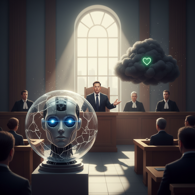 Illustration of Musk critique OpenAI dans une déposition, affirmant que « personne ne s'est suicidé à cause de Grok »