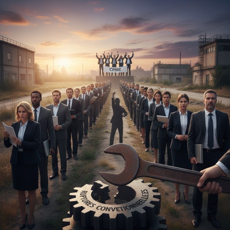 Illustration of "Ce sont les plus employables mais ils restent plus longtemps au chômage": pour la CPME c'est une "victoire" le tour de vis sur les ruptures conventionnelles, "un dispositif dévoyé"