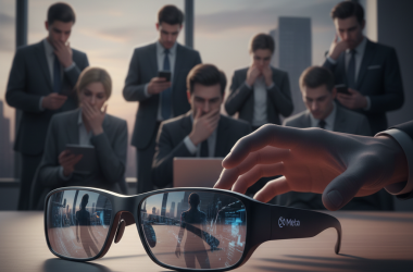 Illustration of Meta poursuivie pour les préoccupations de confidentialité de ses lunettes intelligentes AI, après que des employés ont examiné des vidéos de nudité, de sexualité et d'autres contenus