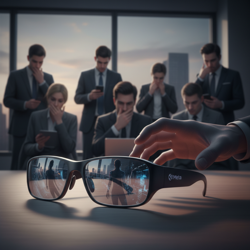 Illustration of Meta poursuivie pour les préoccupations de confidentialité de ses lunettes intelligentes AI, après que des employés ont examiné des vidéos de nudité, de sexualité et d'autres contenus