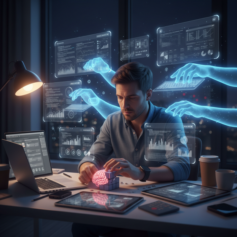 Illustration of Ils font le boulot des autres, travaillent durant leur repos, mènent 10 tâches de front... Les salariés qui utilisent l'IA deviennent des bourreaux de travail (mais nos cerveaux peuvent-ils tenir ?)