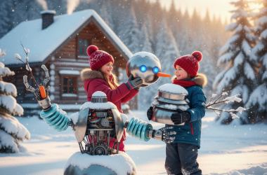 Illustration of Veux-tu construire un bonhomme de neige robot ?