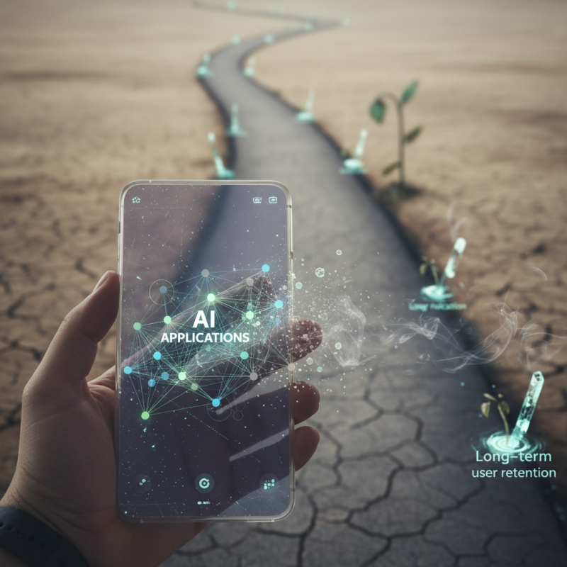 Illustration of Les applications alimentées par l'IA peinent à fidéliser les utilisateurs sur le long terme, selon un nouveau rapport